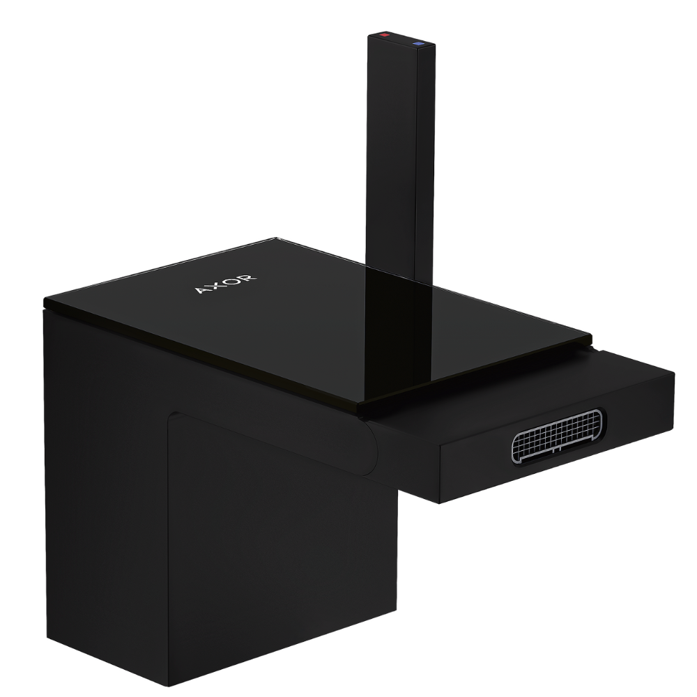 Black electronic device with 'AXOR' branding on a white background