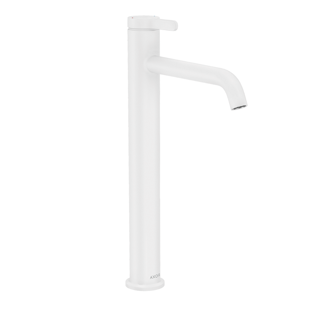 White faucet on a white background