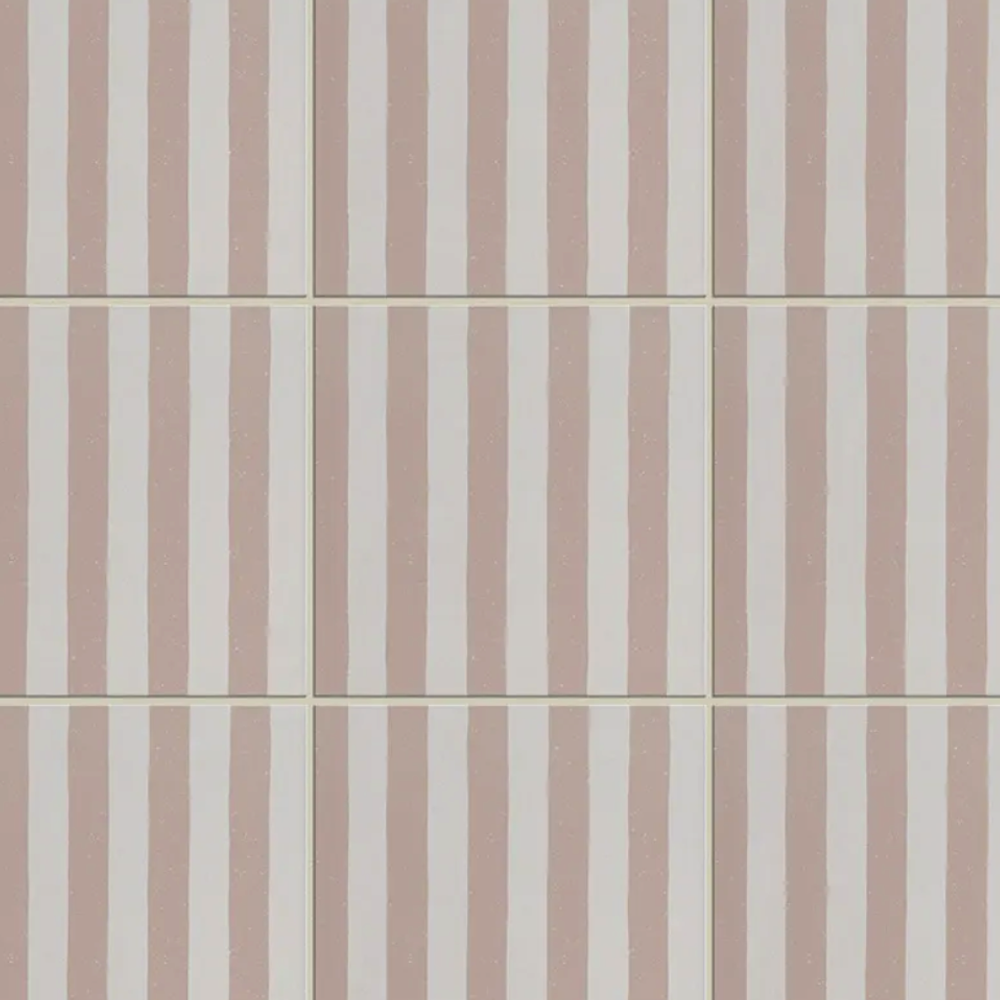 Striped pattern with alternating brown and white vertical stripes on a tiled background
