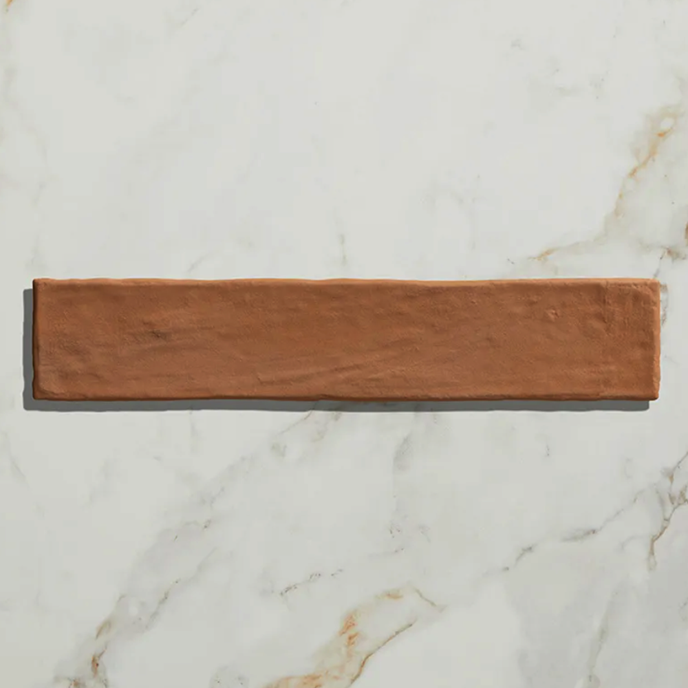 Rectangular wooden coaster on a marble surface