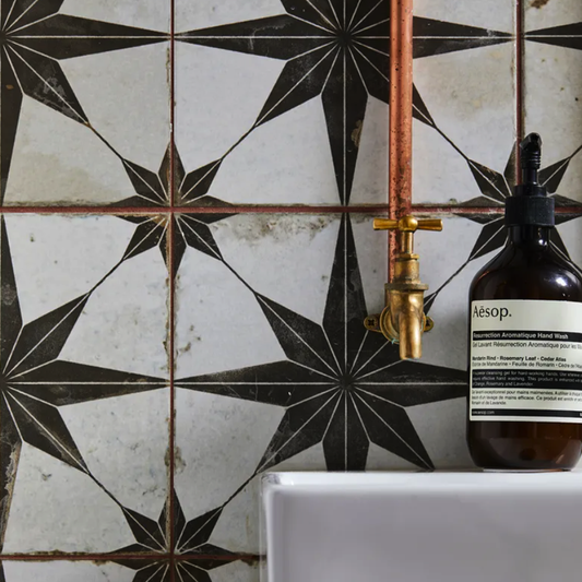 Ca'Pietra Portare Spitalfields Ceramic Retro Tile black