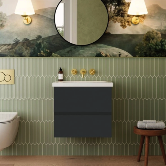 Catalano Alvea Wall-Hung Vanity Unit & Basin Matt Graphite 600