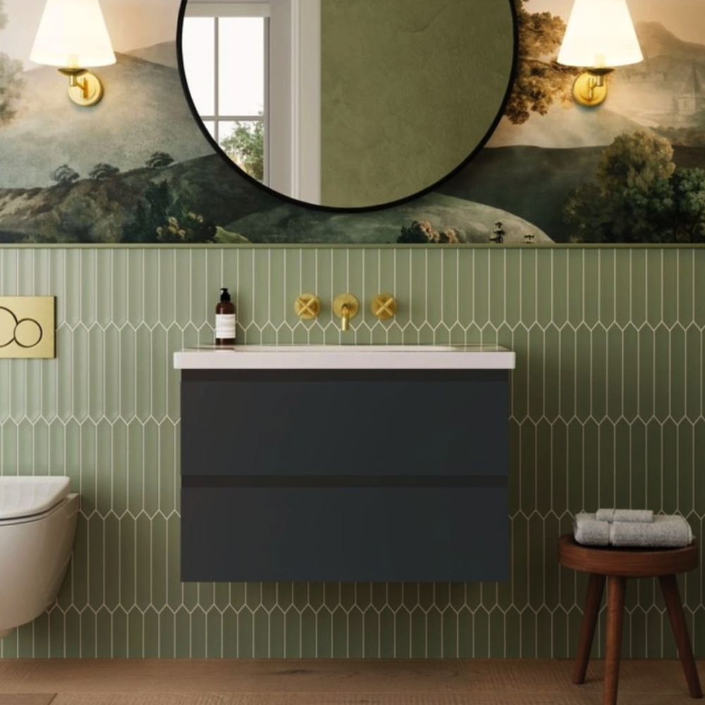 Catalano Alvea Wall-Hung Vanity Unit & Basin Matt Graphite 800