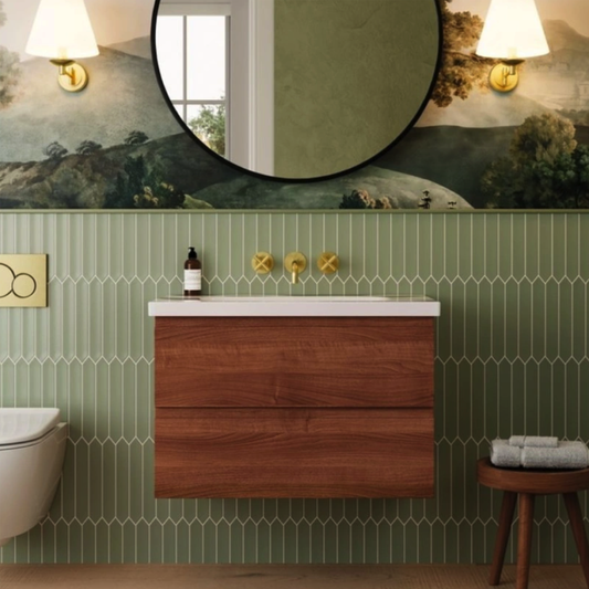 Catalano Alvea Wall-Hung Vanity Unit & Basin Walnut 800