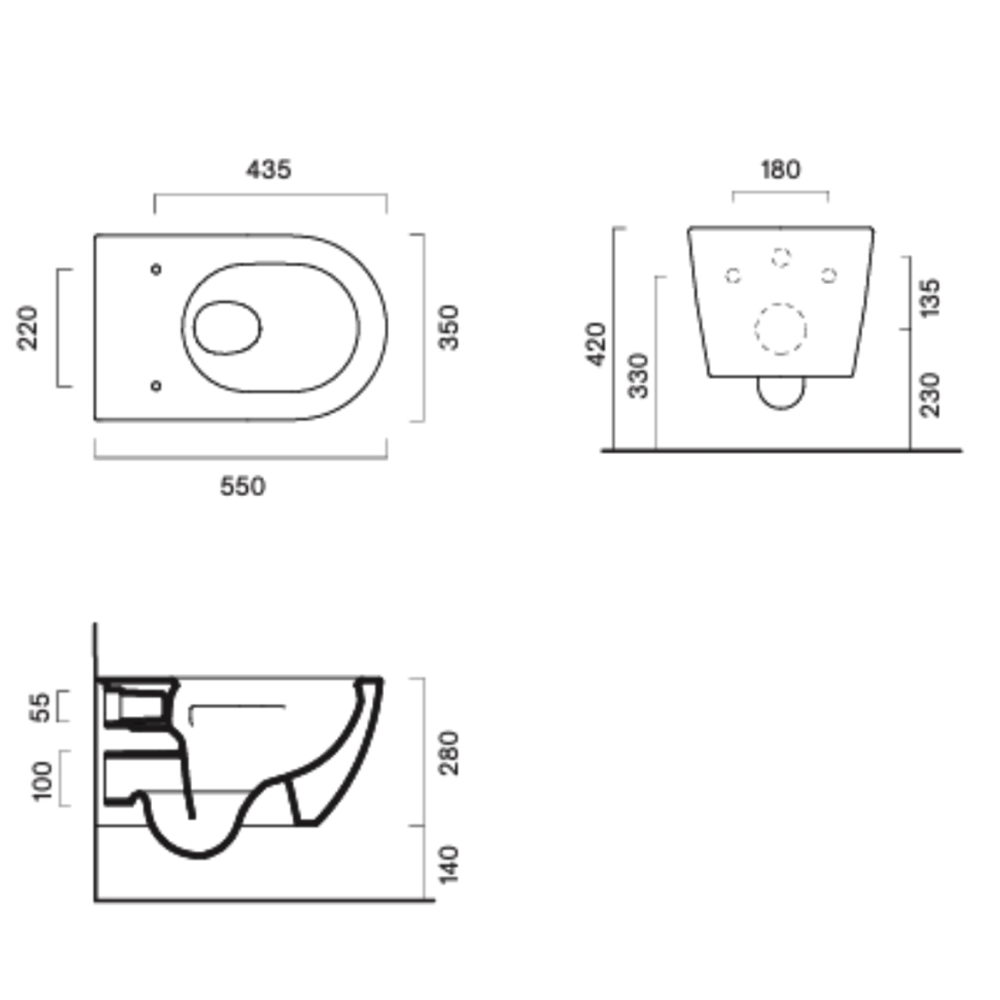 Catalano Sfera 55 Wall-Hung Rimless Toilet 3