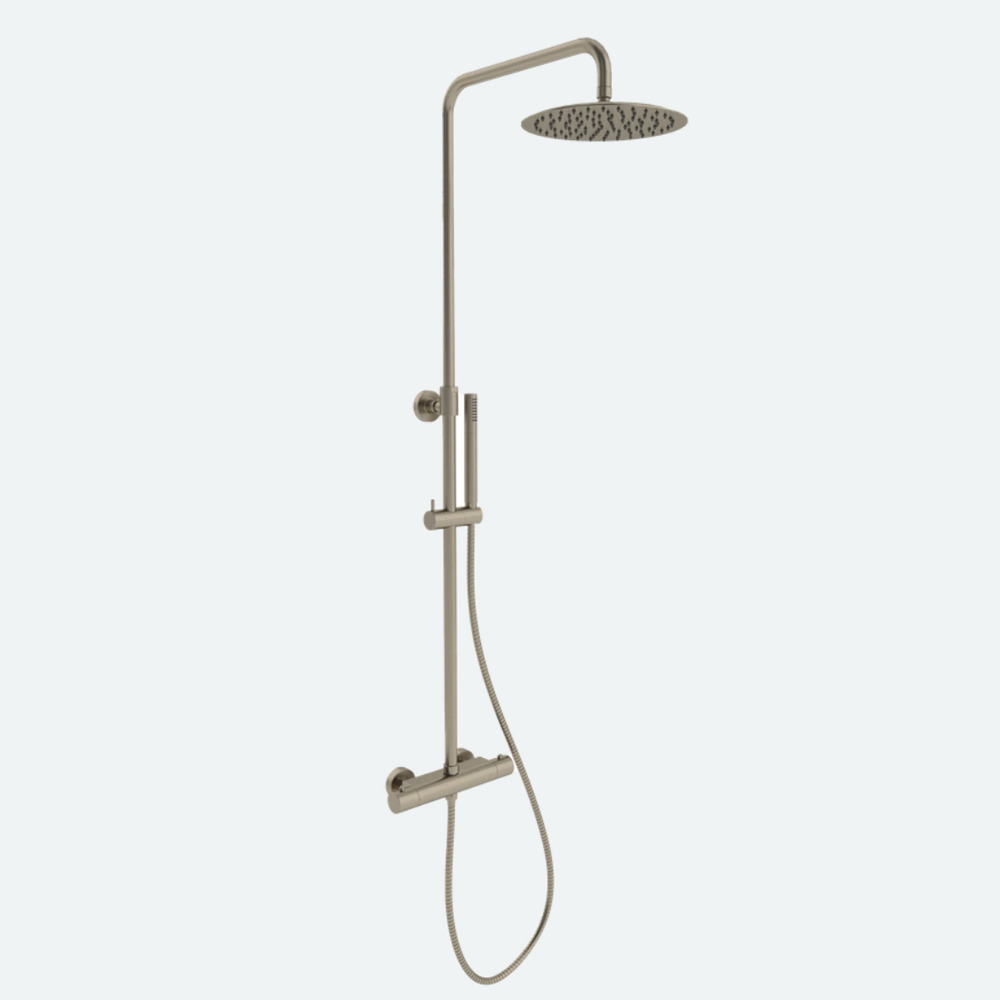 Coalbook Multifunction Shower Bar Mixer System with 250mm Fixed Head & Slide Rail CO3000 ( 4 Colours Available ) brushed nickel
