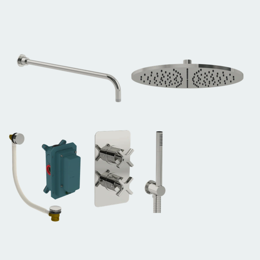 Coalbrook Bank Shower Pack Two SP2BA complete thermostatic shower and bath bundle with overflow bath filler chrome