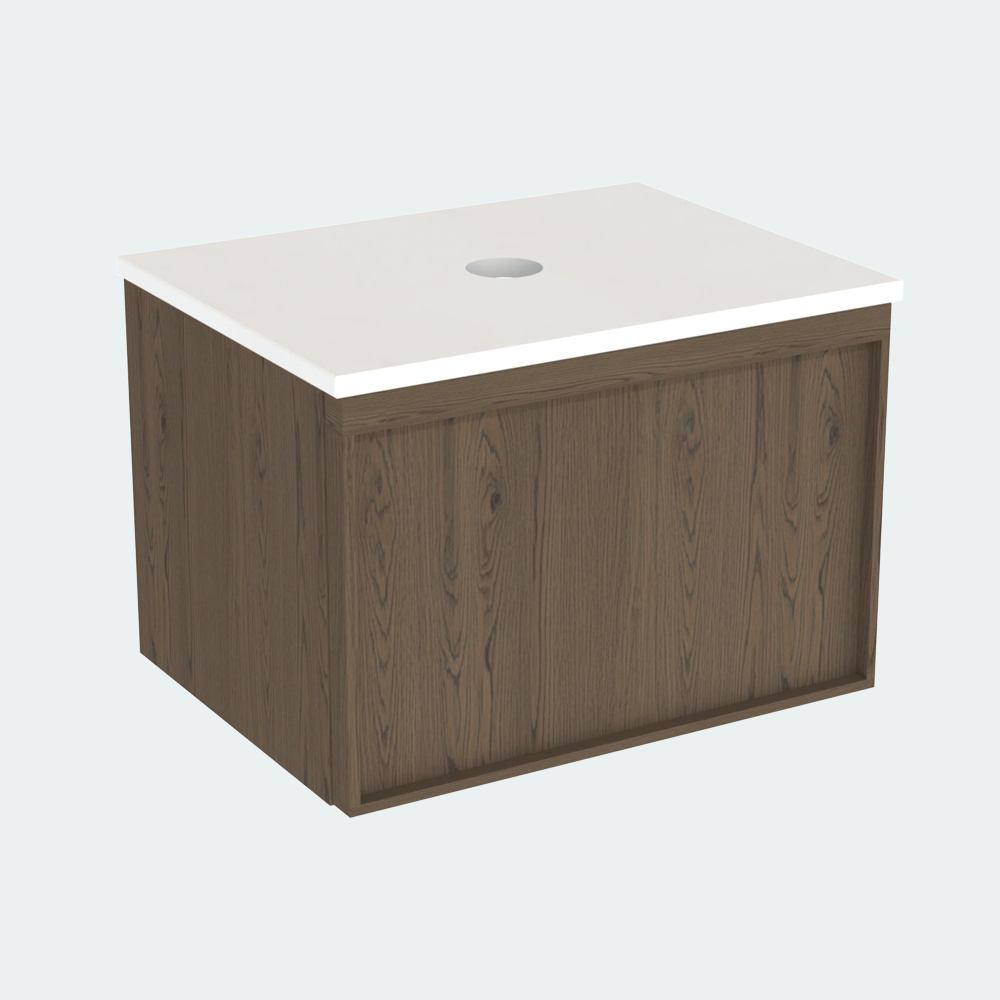 Coalbrook Farnolls 600mm Vanity Unit Smoked Oak FV9060 whisper