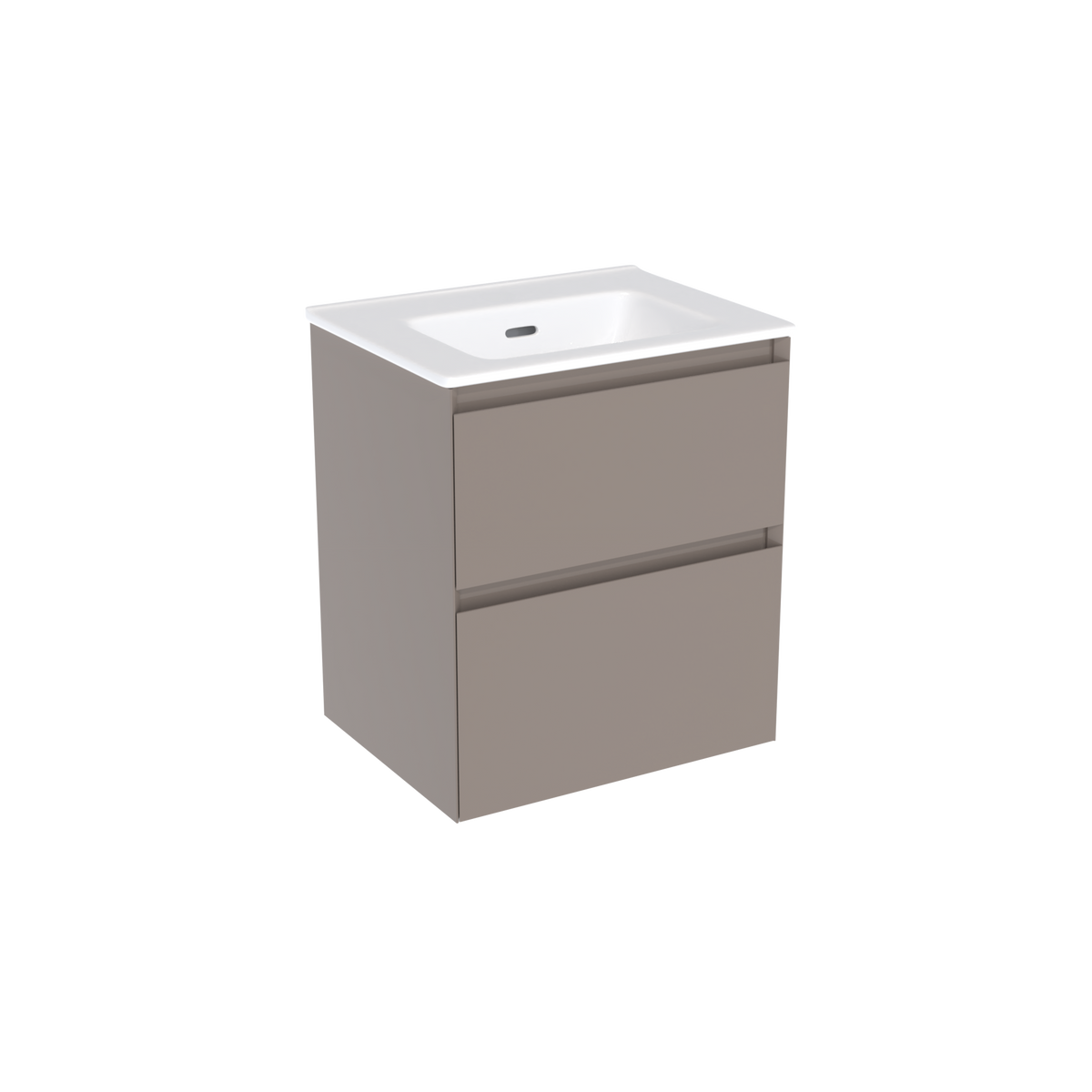 Coalbrook Decimal 500mm Short Projection Vanity Unit DV9050 Brazed Brown, Port ceramic basin