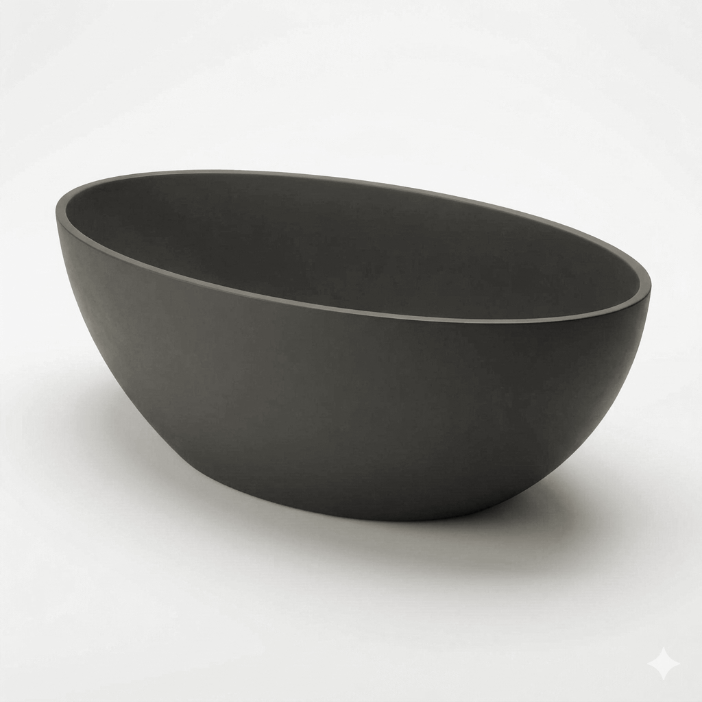 Emporio Bagno Corto 150 Surface Freestanding Stone White & Colour Bath tortora