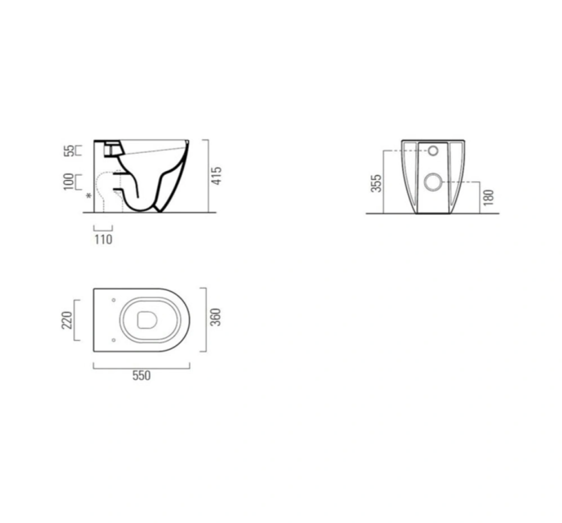 GSI Pura 55 Rimless Back To Wall WC & Soft Close Seat