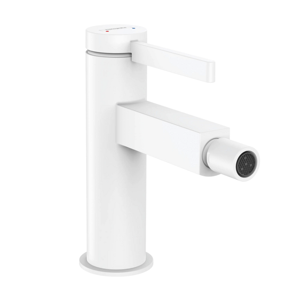 Hansgrohe Finoris Single lever bidet mixer with push-open waste set white