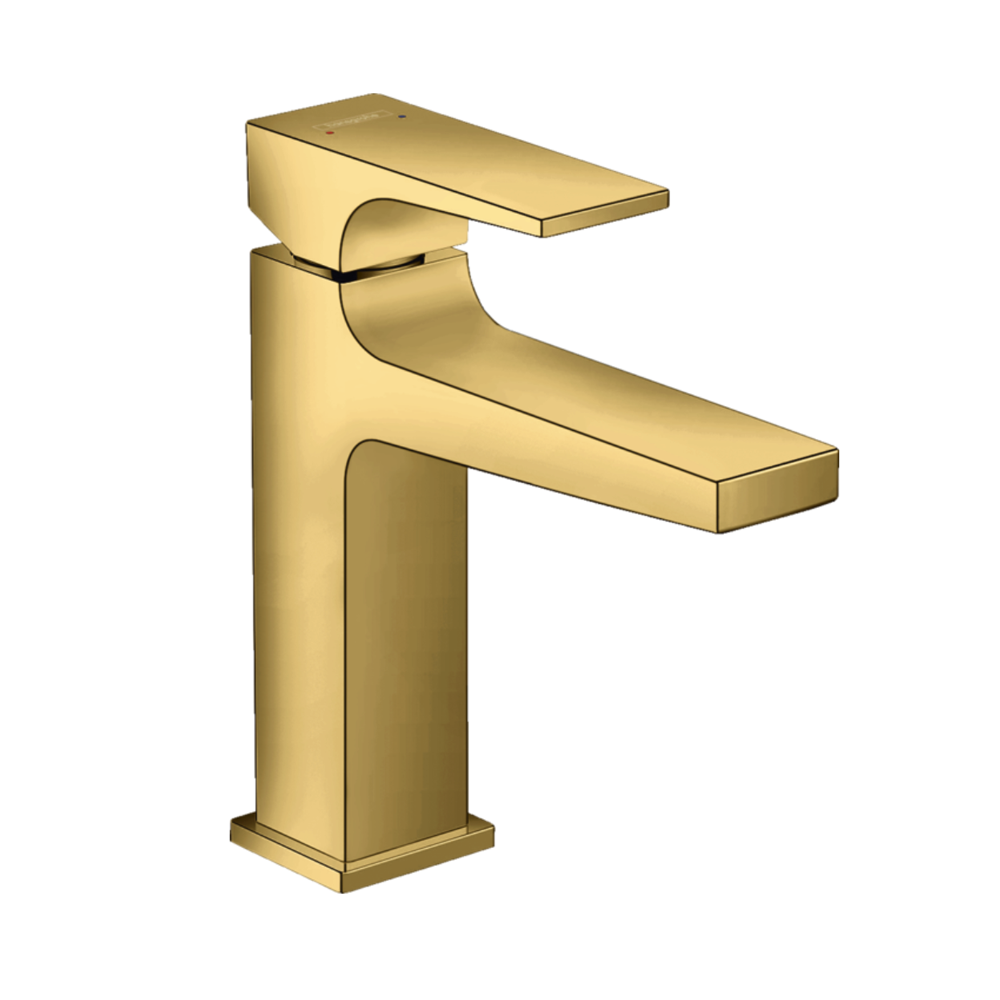 Hansgrohe Metropol Single lever basin mixer 110 with lever handle and push-open waste gold