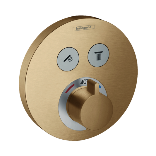Hansgrohe ShowerSelect S Thermostatic mixer for concealed installation for 2 outlets bronze