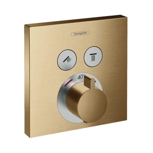Hansgrohe ShowerSelect Thermostatic mixer for concealed installation for 2 outlets bronze