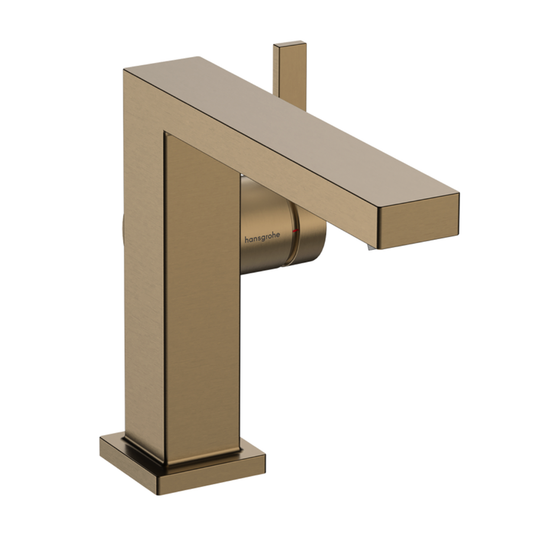 Hansgrohe Tecturis E Single lever basin mixer 110 Fine CoolStart with push-open waste set bronze