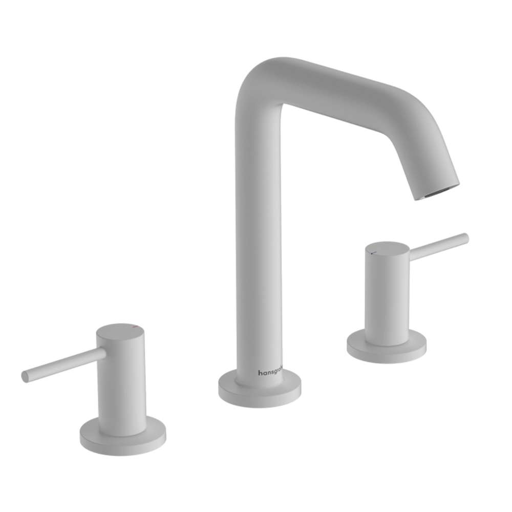 Hansgrohe Tecturis S 3-hole basin mixer 150 EcoSmart+ with push-open waste set white