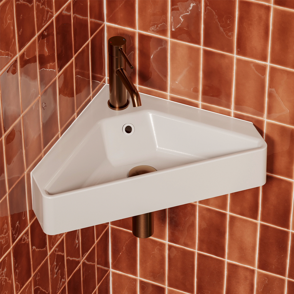 Hib Heaton Corner Cloakroom Basin white