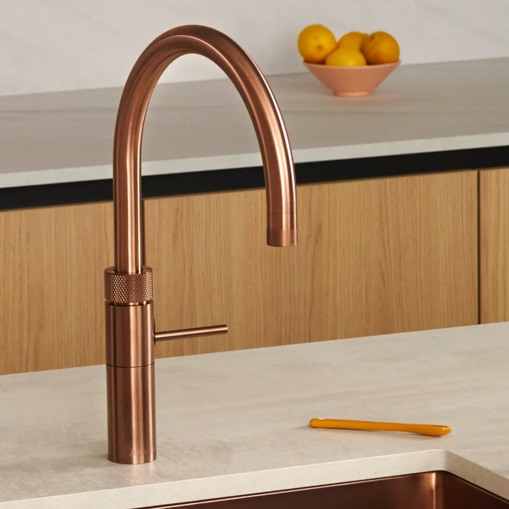 Quooke Fusion Round Boiling hot and Cold Tap rose copper