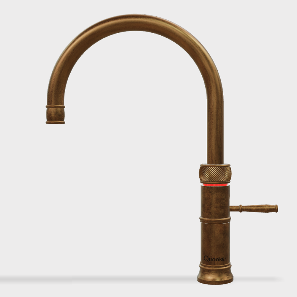 Quooker Classic Fusion Round Boiling, Hot and Cold Water brass