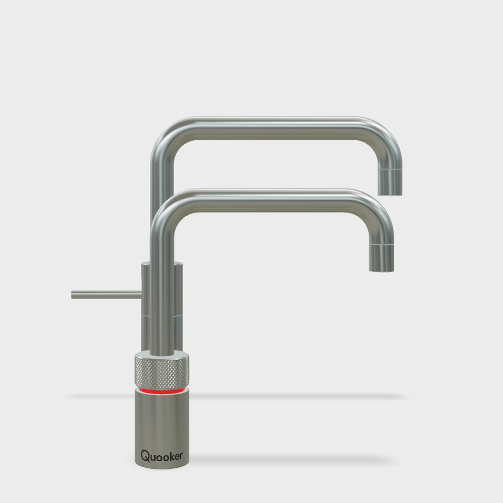 Quooker Nordic Twintaps Square Single & Mixer steel