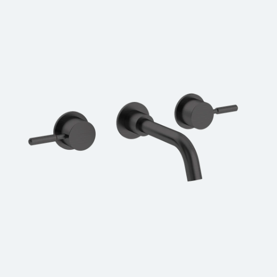 Coalbook Domo 3TH Wall Mounted Basin Mixer with Boss (165mm Spout) DO1018 gunmetal