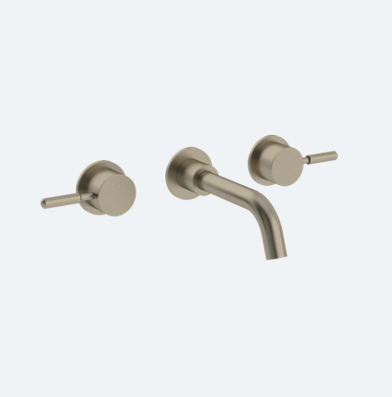 Coalbook Domo 3TH Wall Mounted Basin Mixer with Boss (165mm Spout) DO1018 nickel