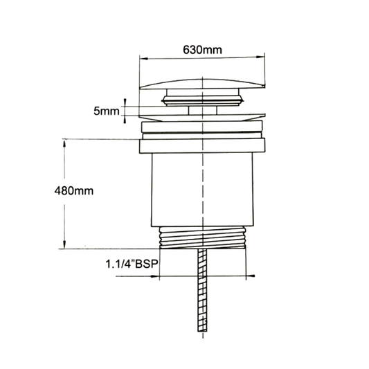 Whitebirk Sink Company 1.25″ Universal Push Waste ( Polished Brass ) dim