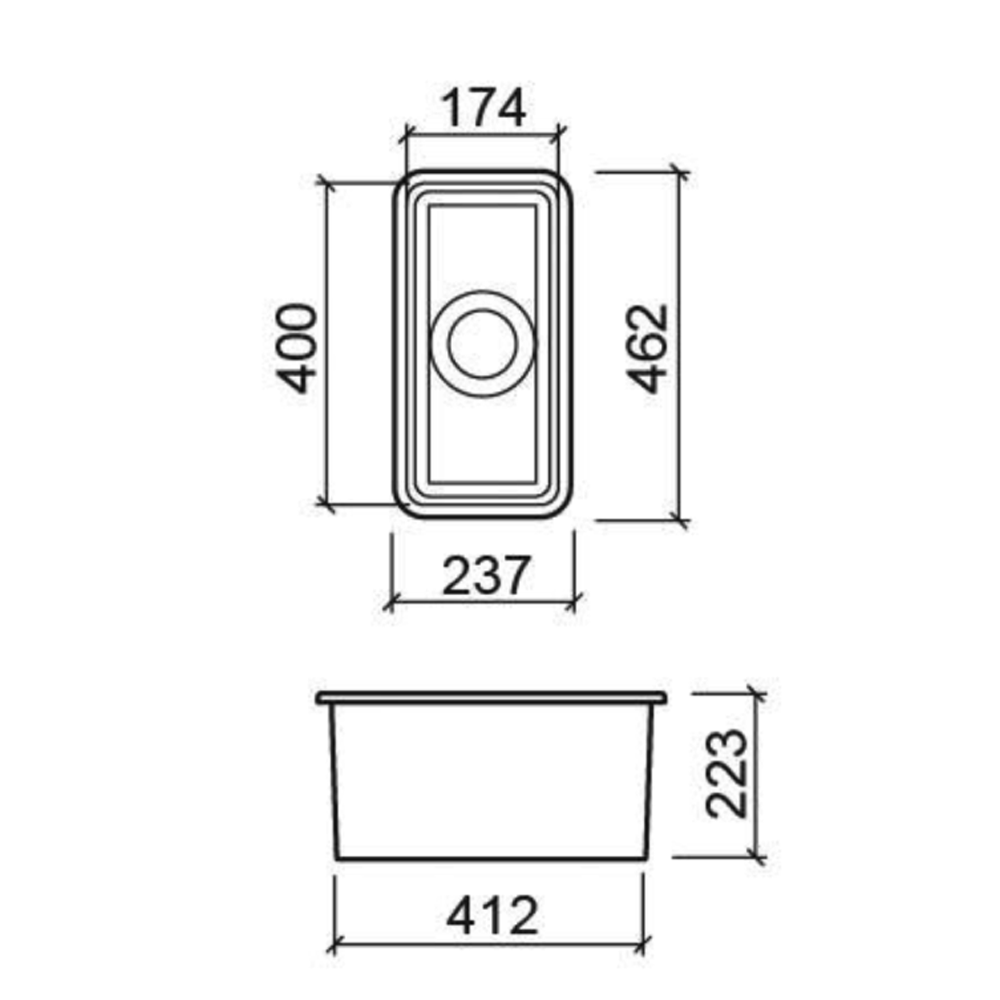 Whitebirk Sink Company Bispham preparation Sink 237 x 462 x 223mm 2