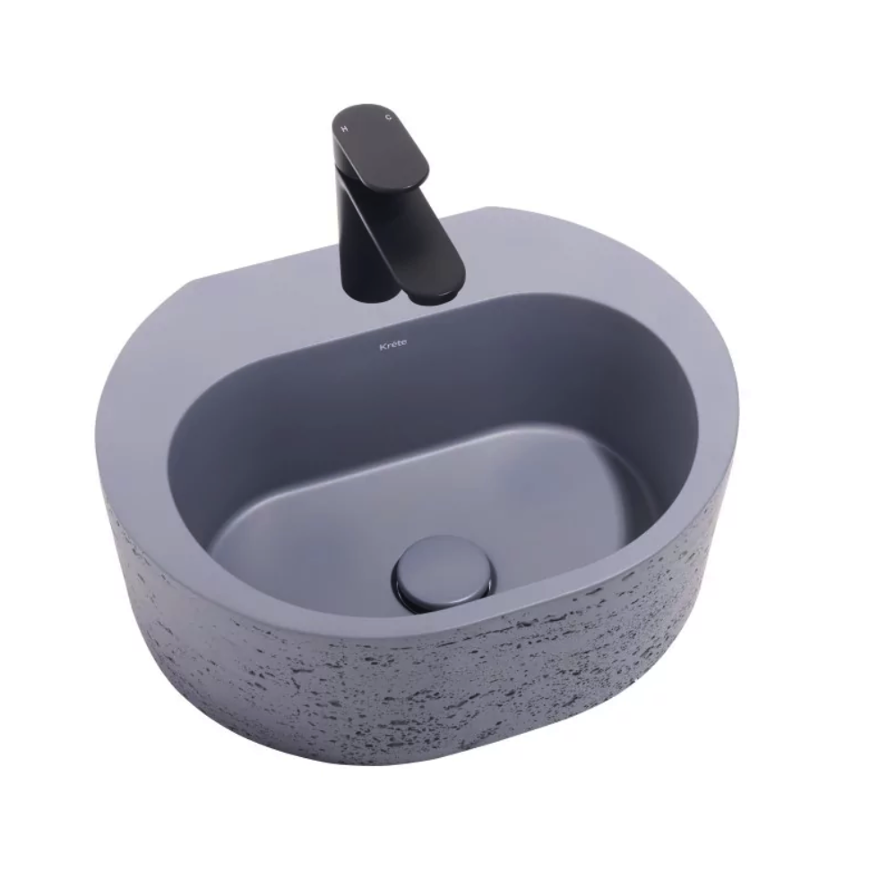 Whitebirk Sink Company Elounda Kréte Bathroom Basin Sink blue grey