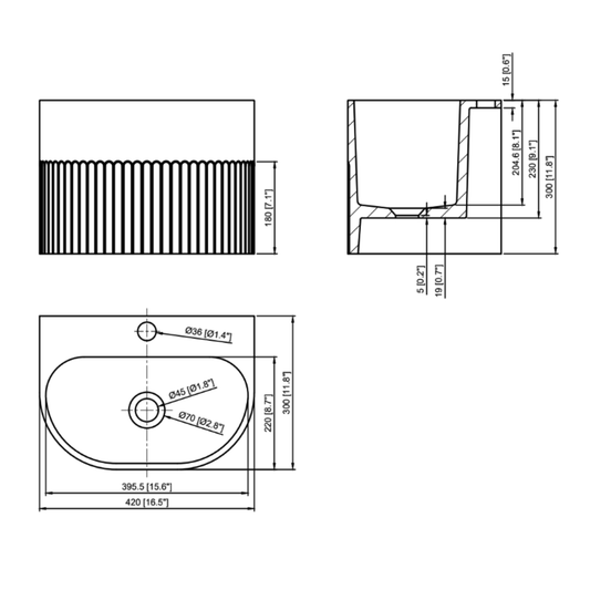 Whitebirk Sink Company Kournos Sink 420 x 300 x 300mm 2