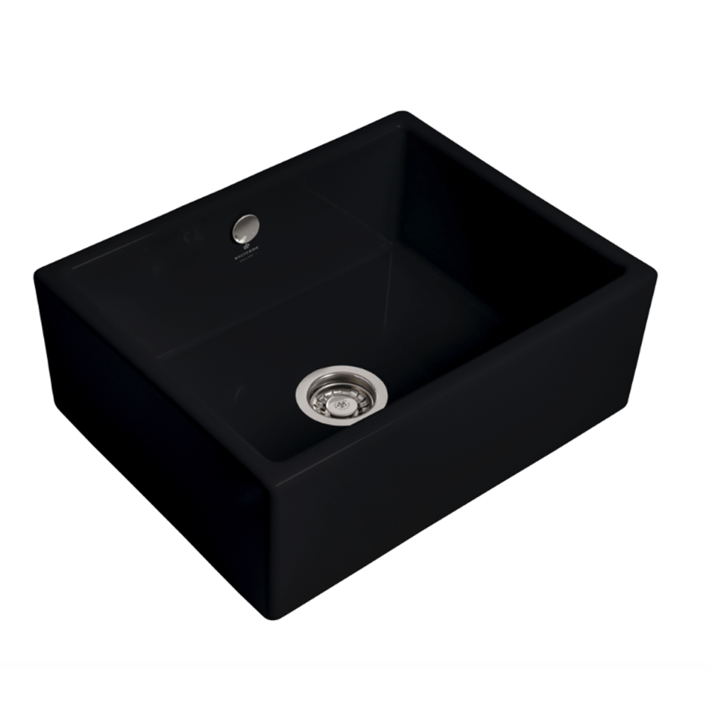 Whitebirk Sink Company Mellor Farmhouse Sink 595x465x230mm black white