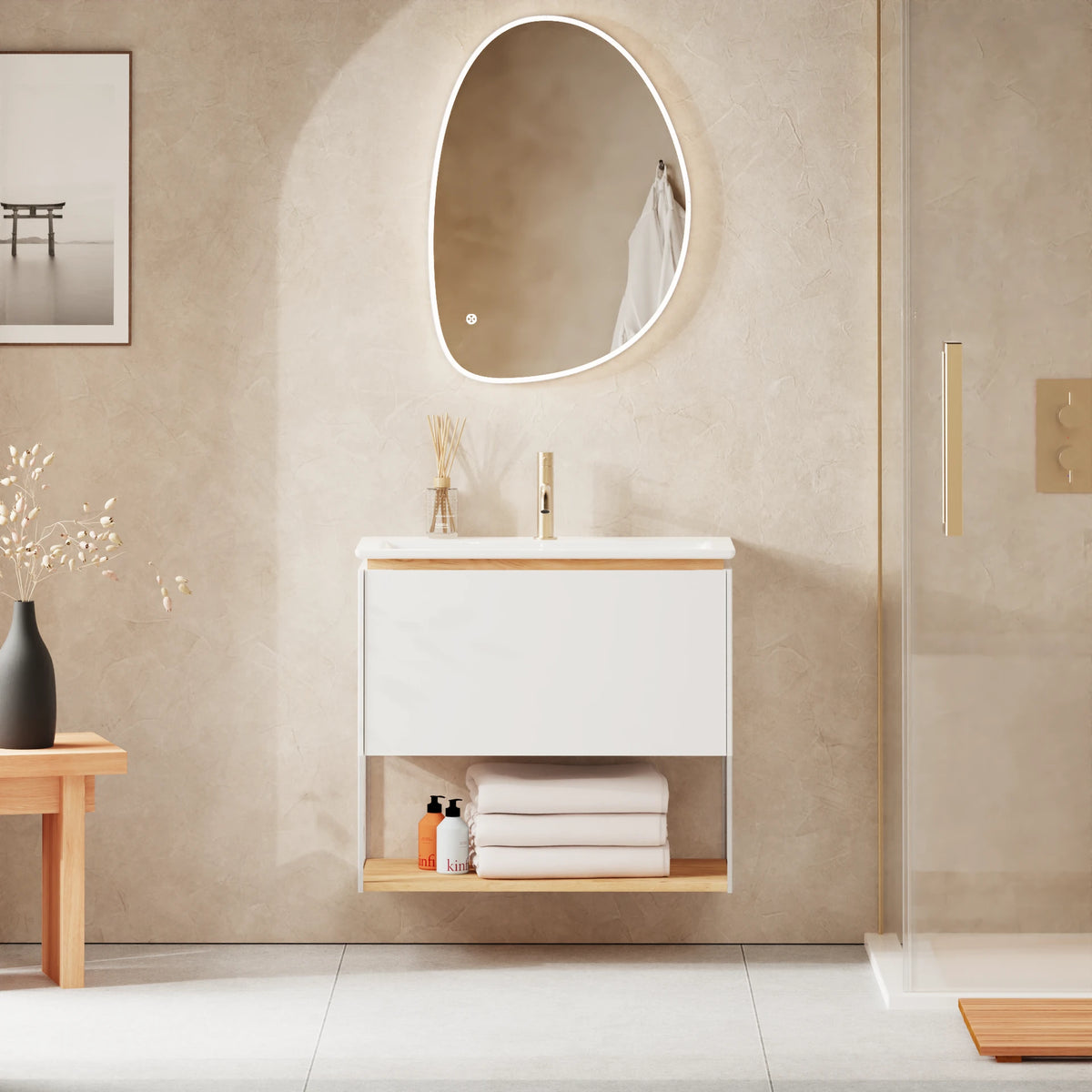 Crosswater Mada Shelf and Frame 700mm in Matt White