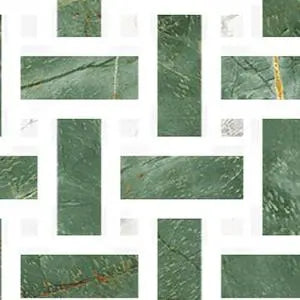 Fioranese Marmorea Intensa Emerald Dream mosaico weave swatch