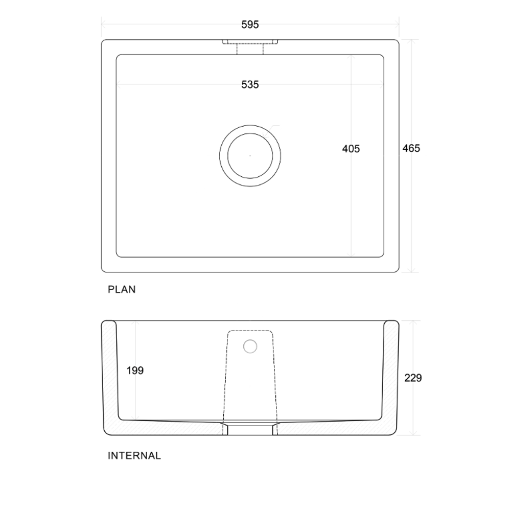Whitebirk Sink Company Mellor Farmhouse Kitchen Sink 595x465x230mm