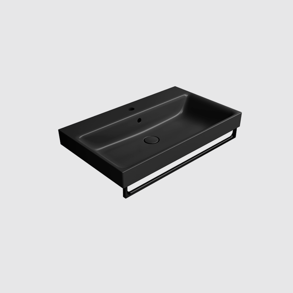 GSI Nubes X 80 x 50 Single Wall Mounted Basin ( Matt Black )