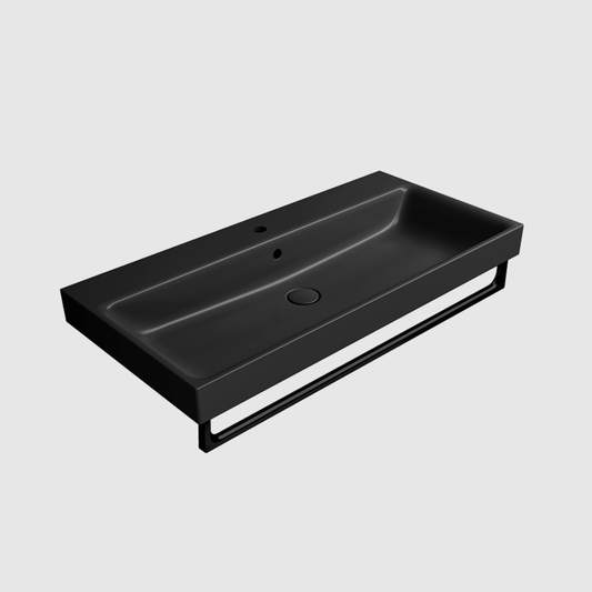 GSI Nubes X 100 x 50 Single Wall Mounted Basin ( Matt Black )