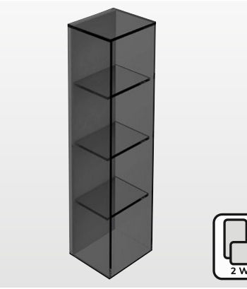 Origins Living Pier Glass 4 Box Shelf Rectangular in Matt Black