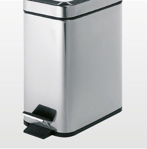Origins Living Rectangular Pedal Bin 5L in Polished Stainless Steel