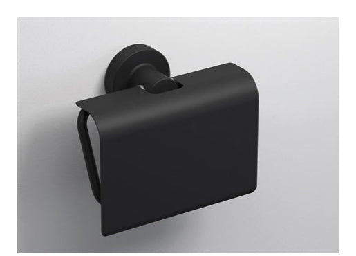 Origins Living Tecno Project Toilet Roll Holder with Flap in Matt Black