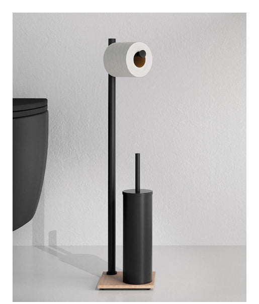 Origins Living Trilly Bathroom Butler in Matt Black / Bamboo