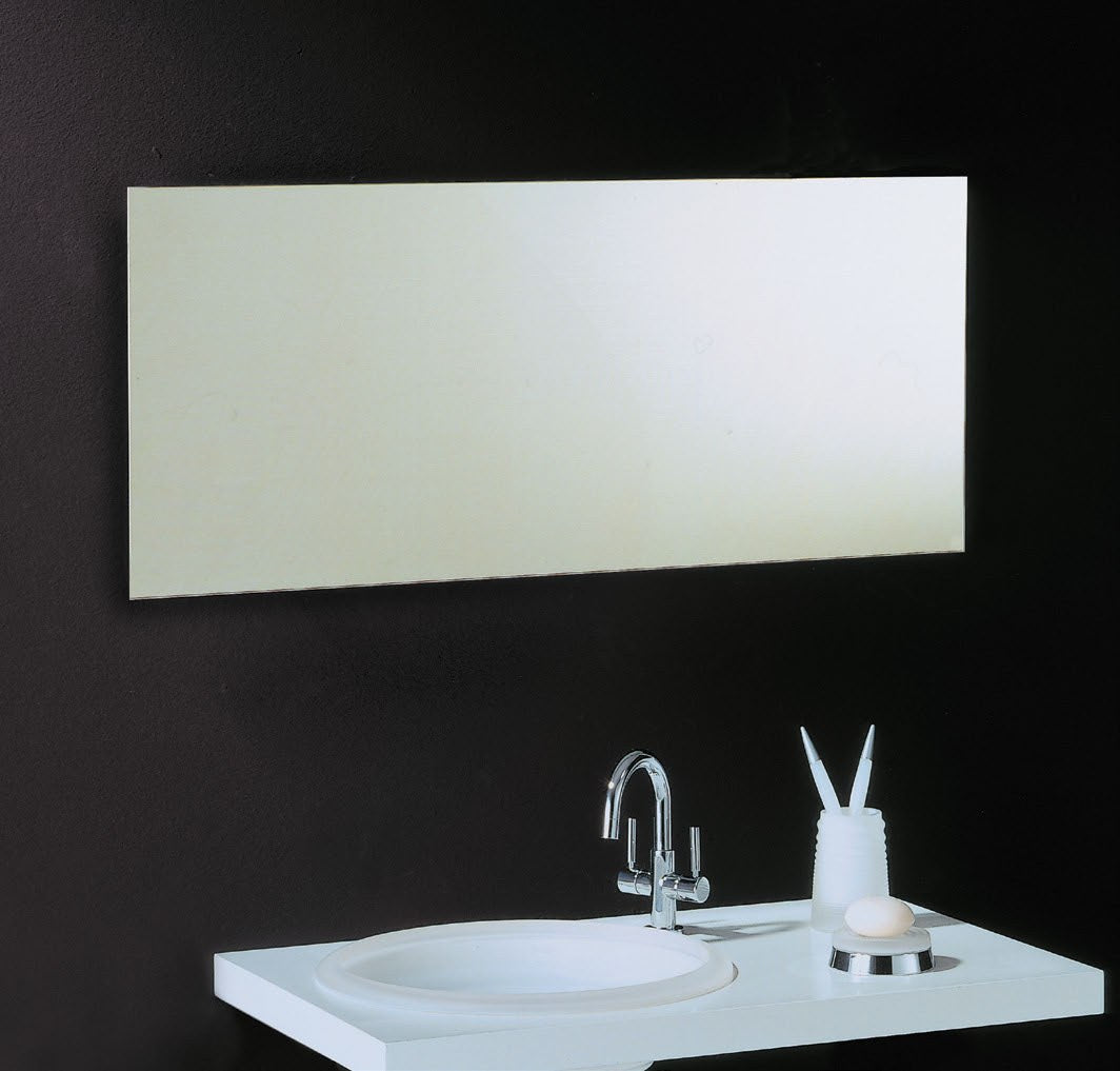 Origins Living Slim Rectangular Mirror in a bathroom setting