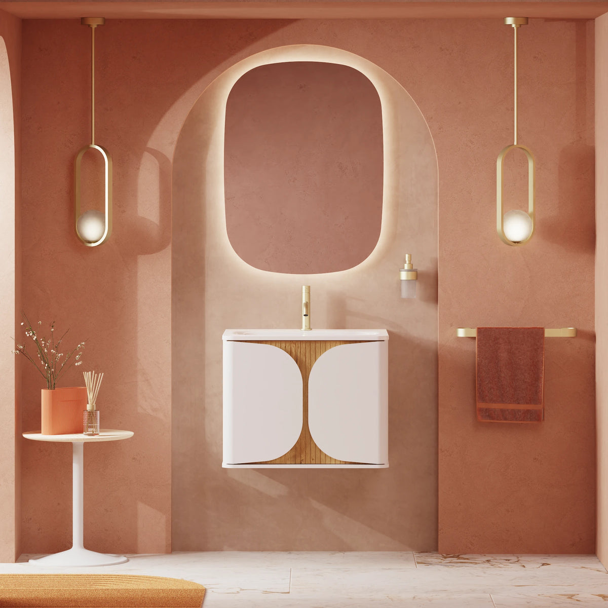 Crosswater Tambour 600 Wall hung Unit with Basin in Matt White