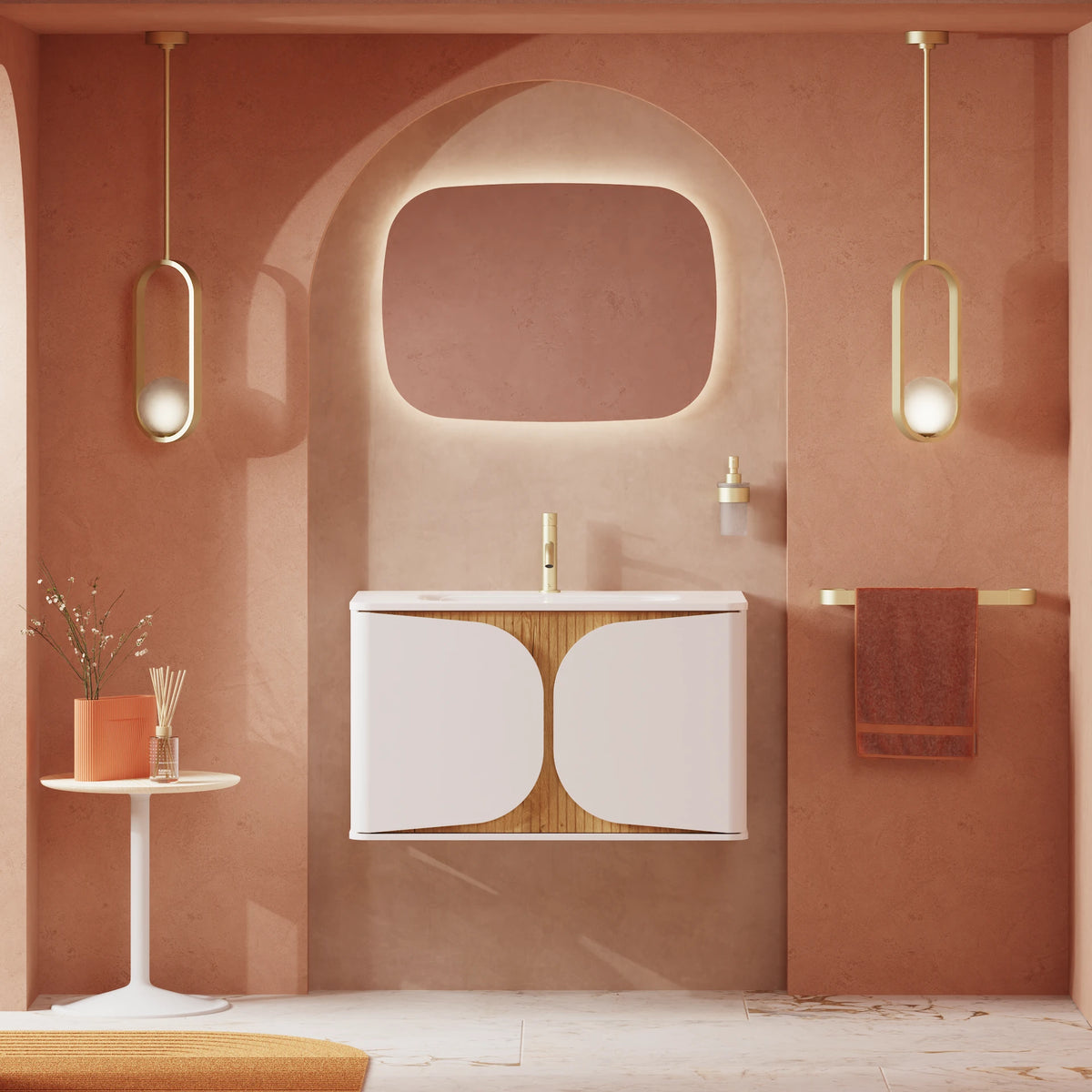 Crosswater Tambour 800 Wall hung Unit with Basin in Matt White