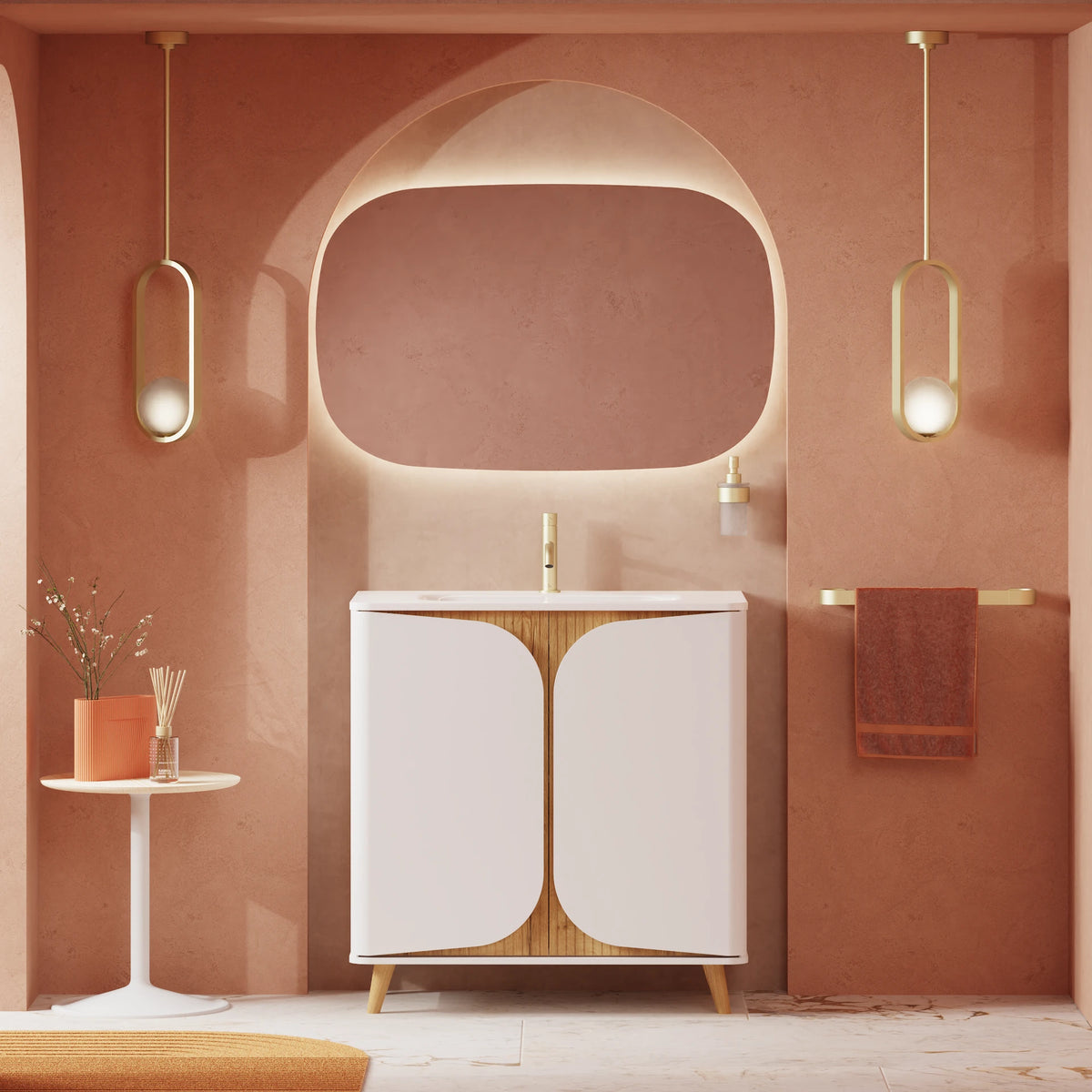 Crosswater Tambour 800 Floorstanding Unit with Basin in Matt White