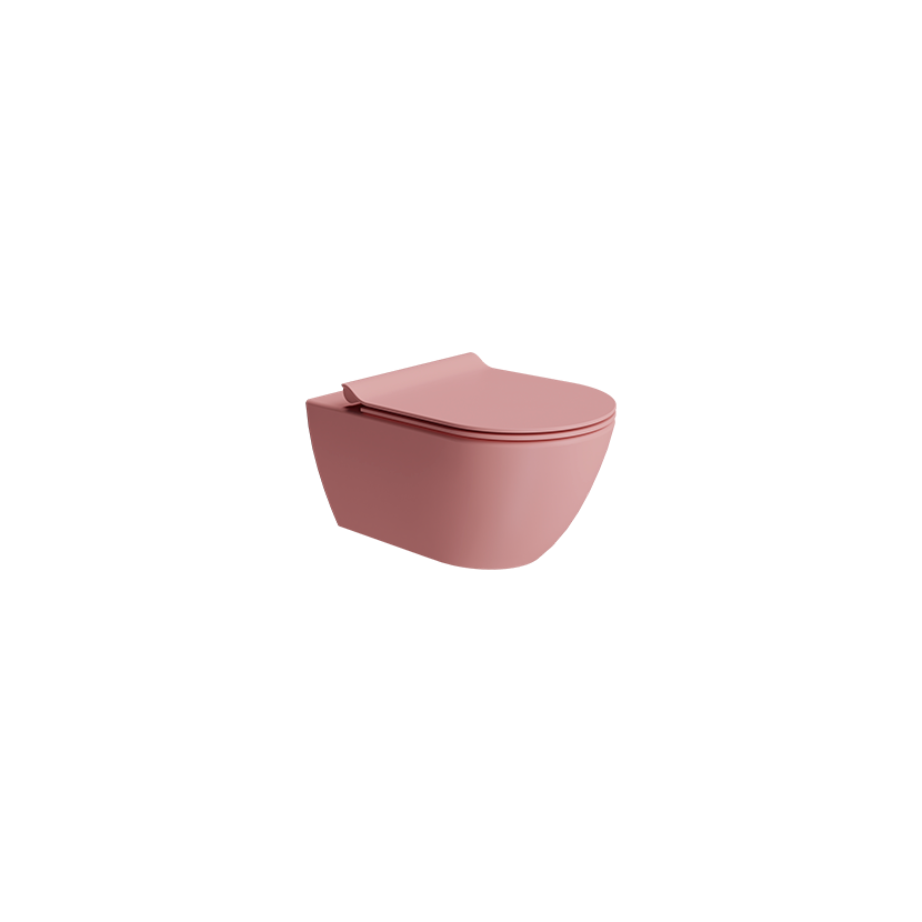 GSI Pura 55 rimless wall hung WC in matt blush