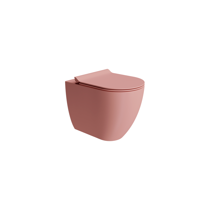 GSI Pura 55 rimless back to wall WC in matt blush