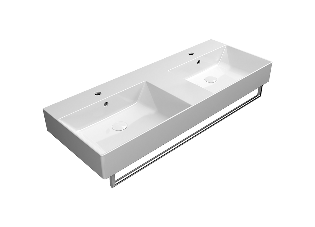 GSI Kube X 120 x 47 double basin in gloss white