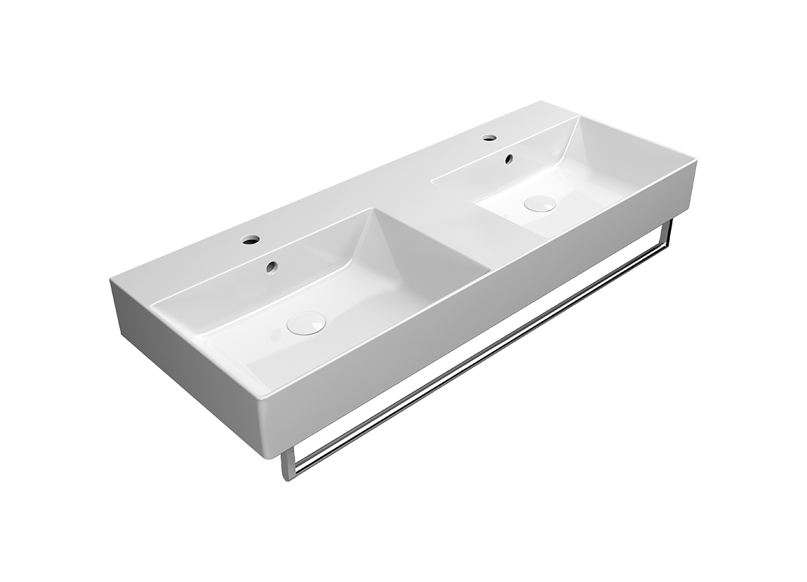 GSI Kube X 120 x 47 double basin in gloss white