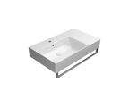 GSI Kube X 80 x 47 basin with right hand ledge in gloss white